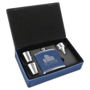 Leather Flask Gift Set