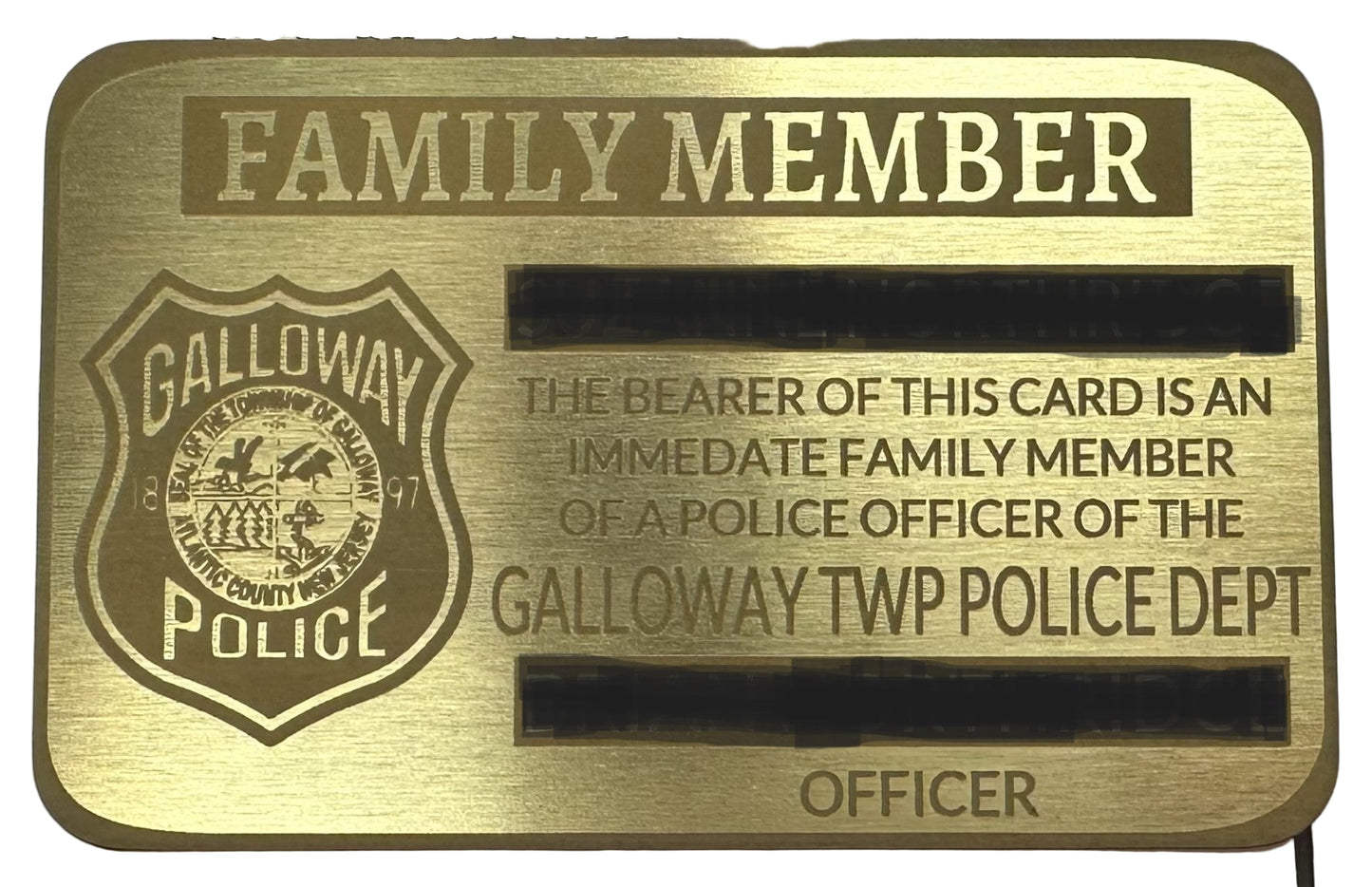Police PBA/FOP Gold Card