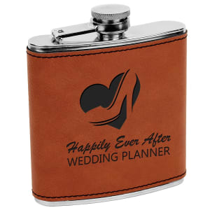 Engraved Leather Flask