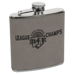 Engraved Leather Flask