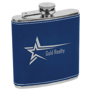 Engraved Leather Flask