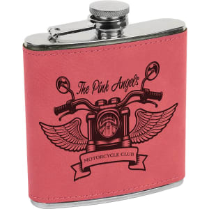 Engraved Leather Flask