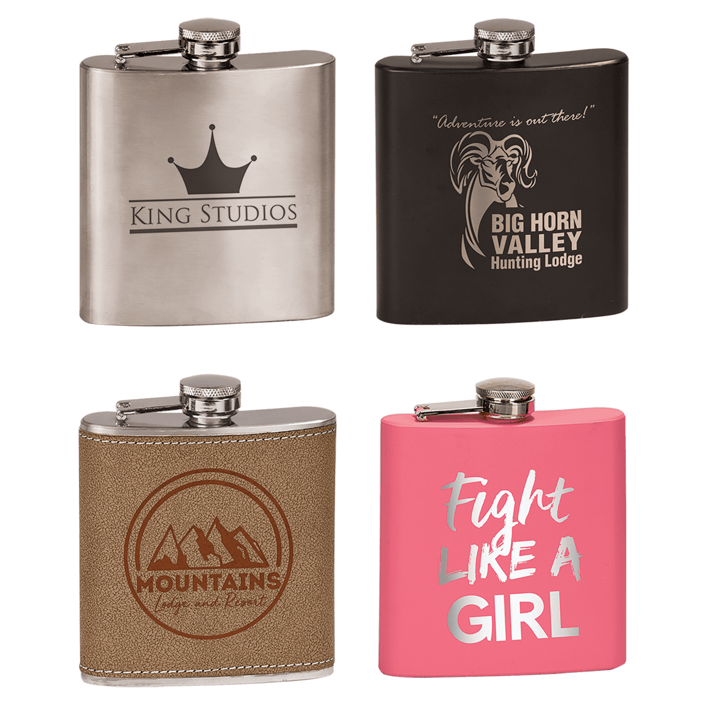 Engraved Stainless Steel Metal Flask