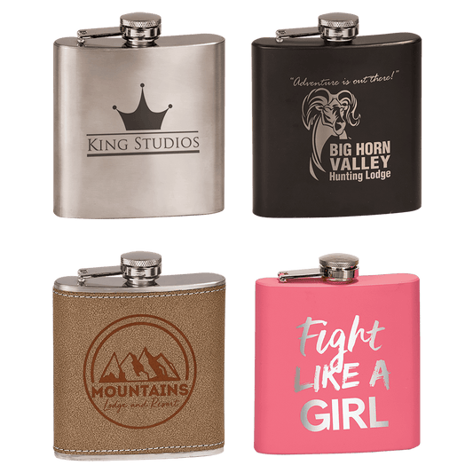 Engraved Stainless Steel Metal Flask