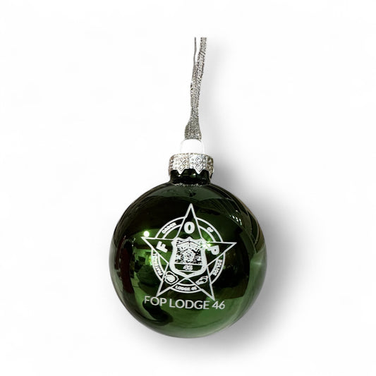 FOP Lodge 46 Glass Holiday Ornament