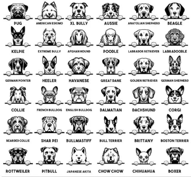 Wood Dog Sign with Custom Breed and Name