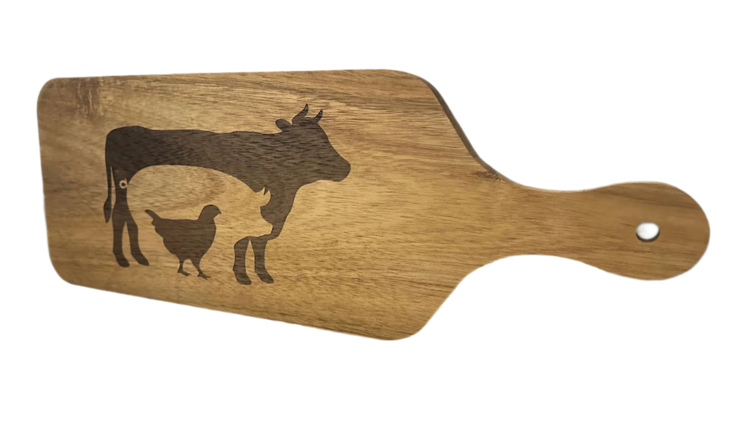 Cow Pig Chicken Wood Cutting Board