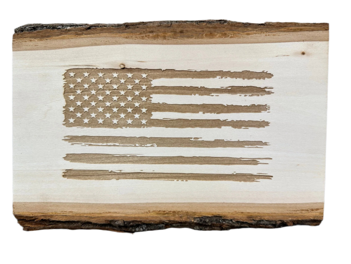 Rustic American Flag Wood Sign