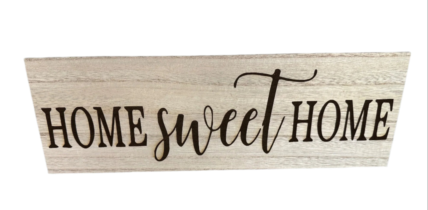 Home Sweet Home - Engraved Wood Sign (Small)
