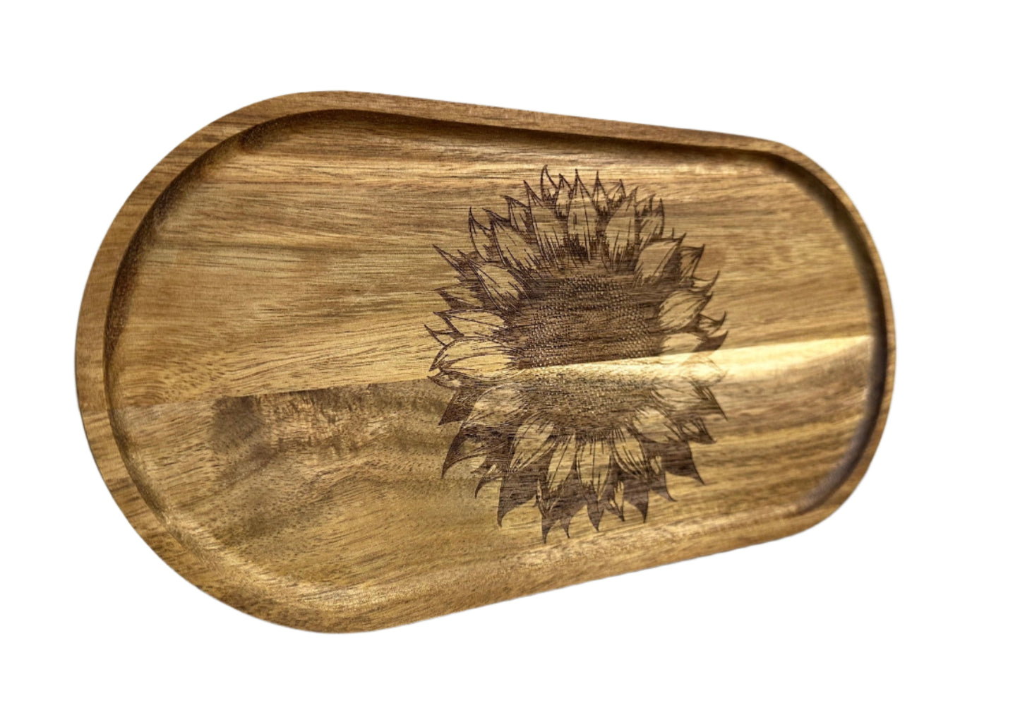 Sunflower Acacia Wood Serving Tray