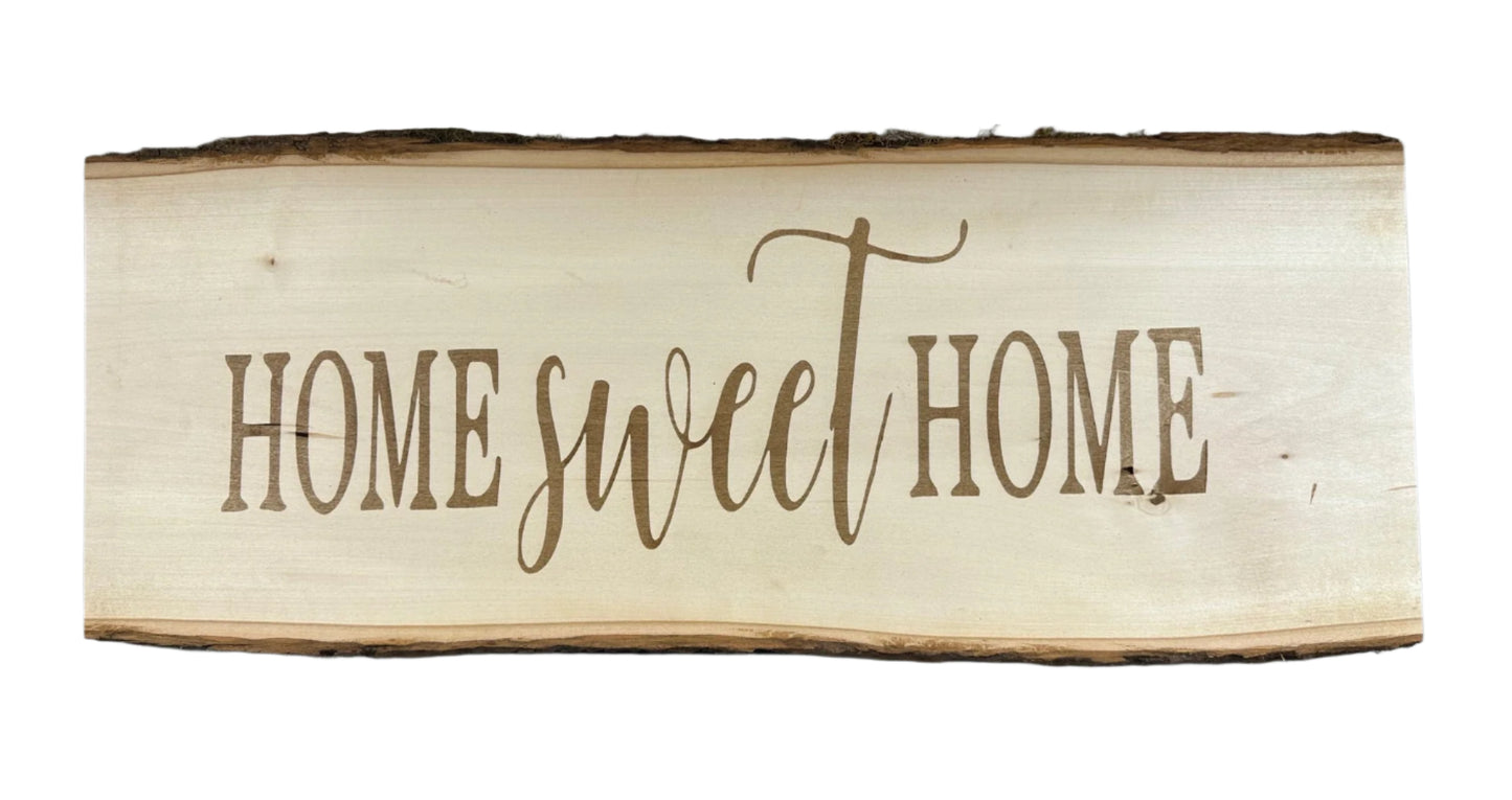 Home Sweet Home - Engraved Wood Sign