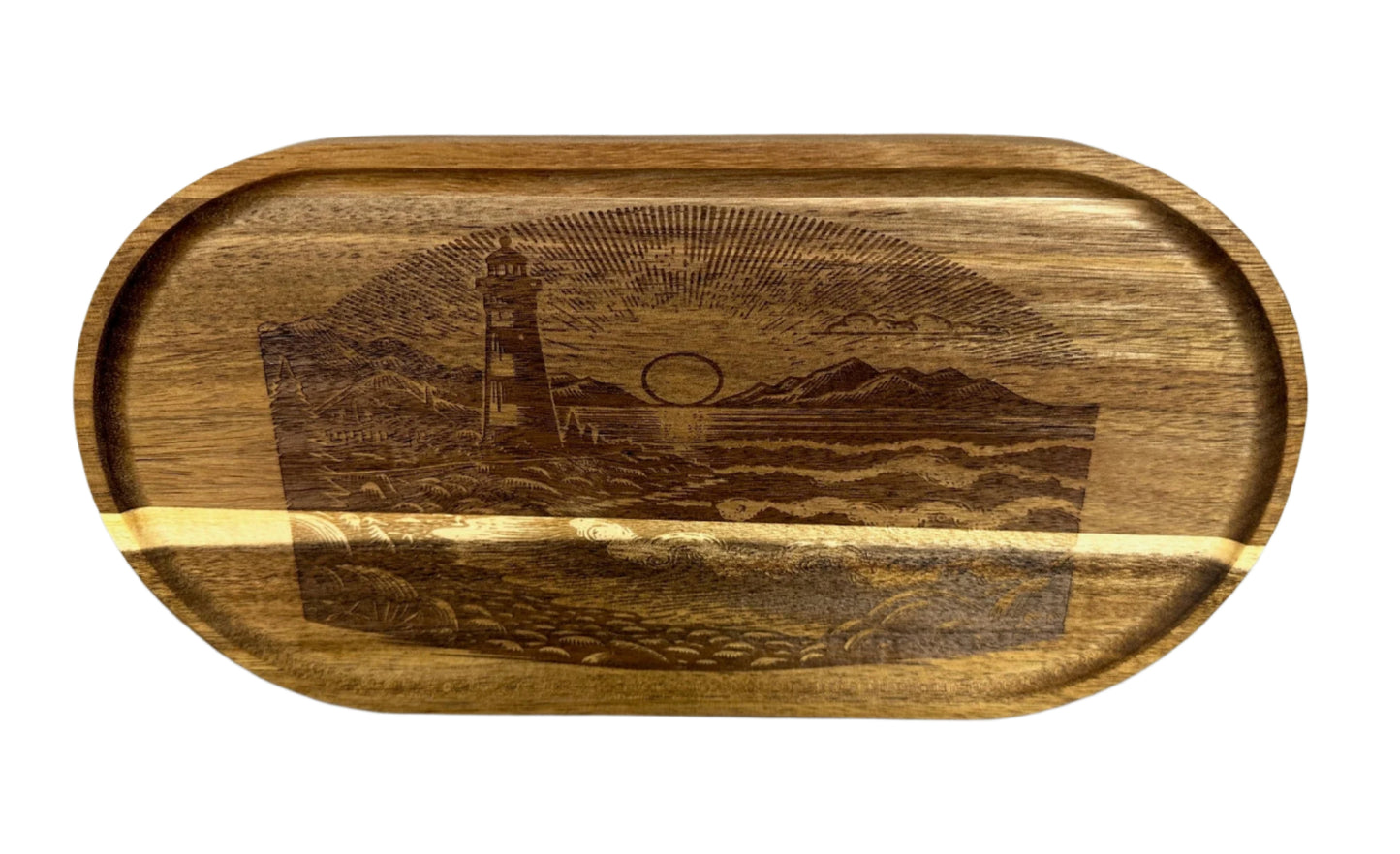 Lighthouse Acacia Wood Serving Tray