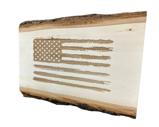 Rustic American Flag Wood Sign