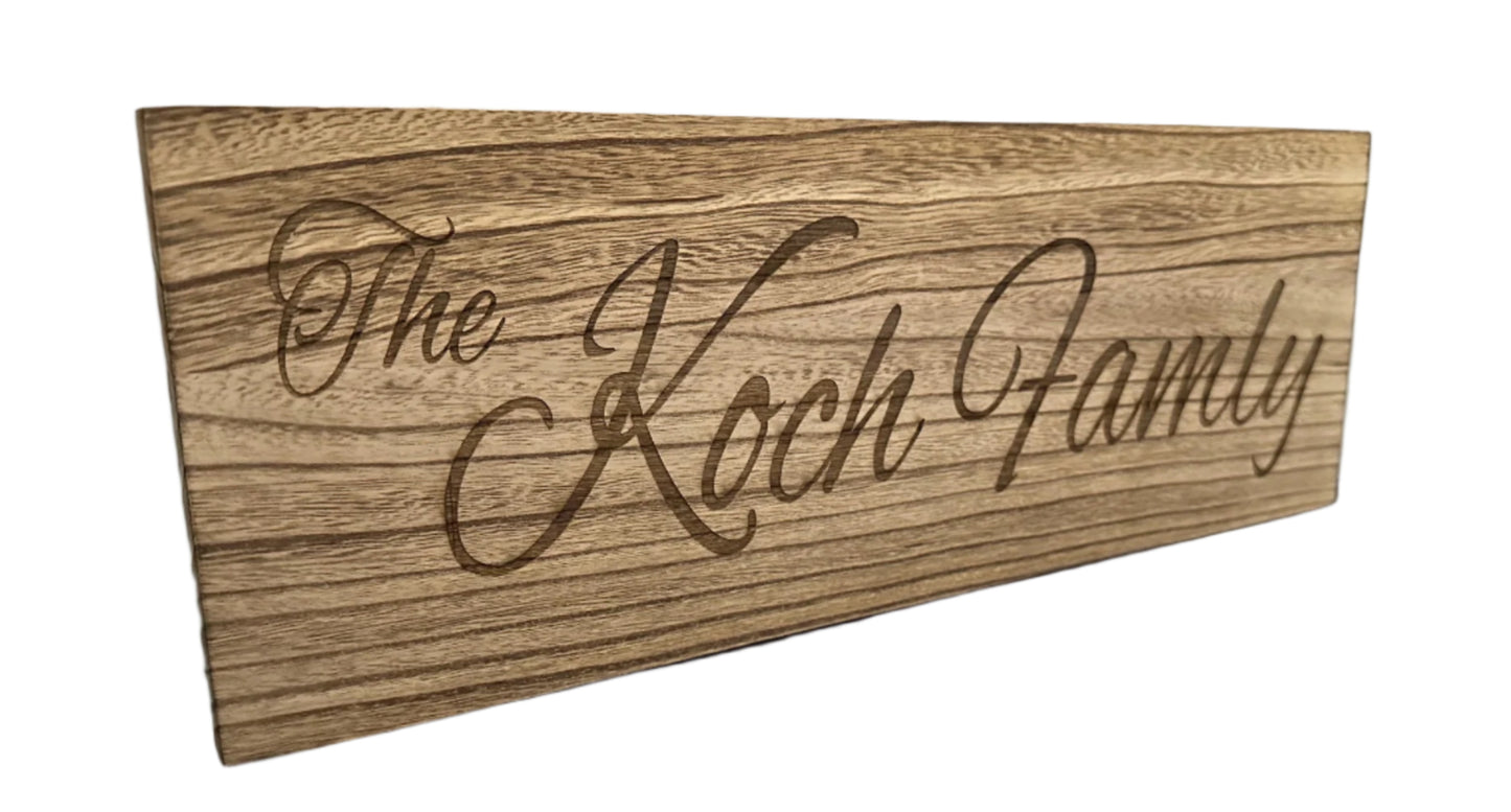 Custom Name Wood Sign - Large