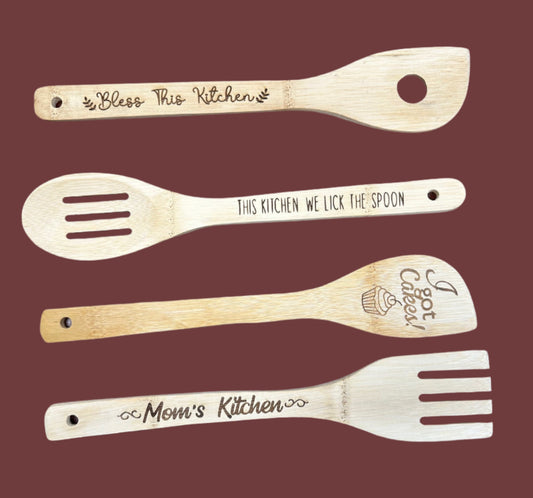 Engraved Wooden Kitchen Spoon