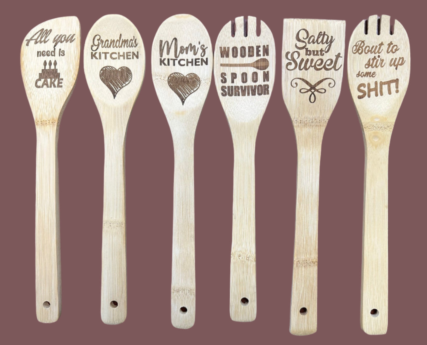 Engraved Wooden Kitchen Spoon