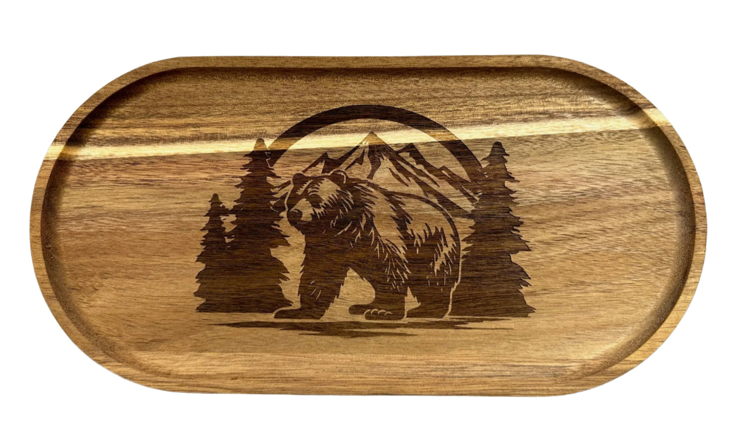 Bear Acacia Wood Serving Tray