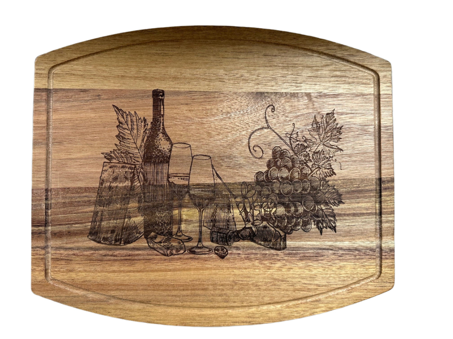 Wine and Cheese - Acacia Wood Cutting Board