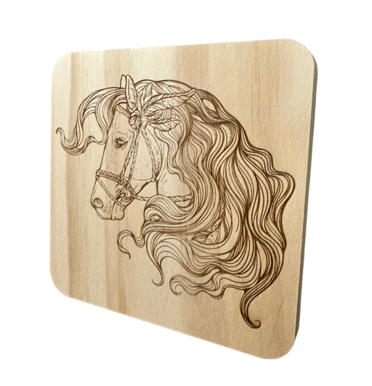 Wood Horse Coaster #3