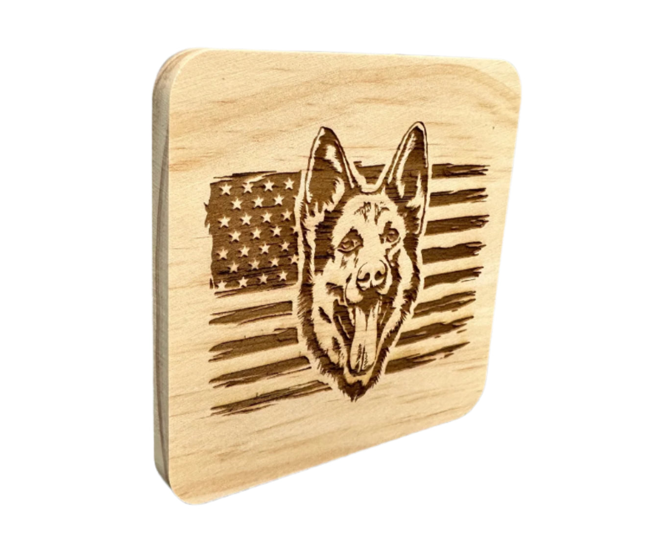 German Shepherd Wood Coaster