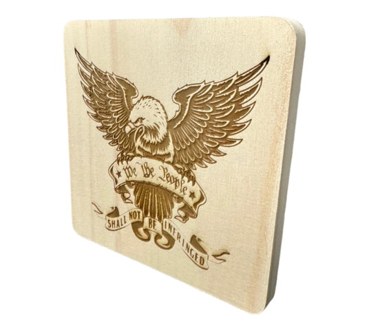 We The People Wood Coaster