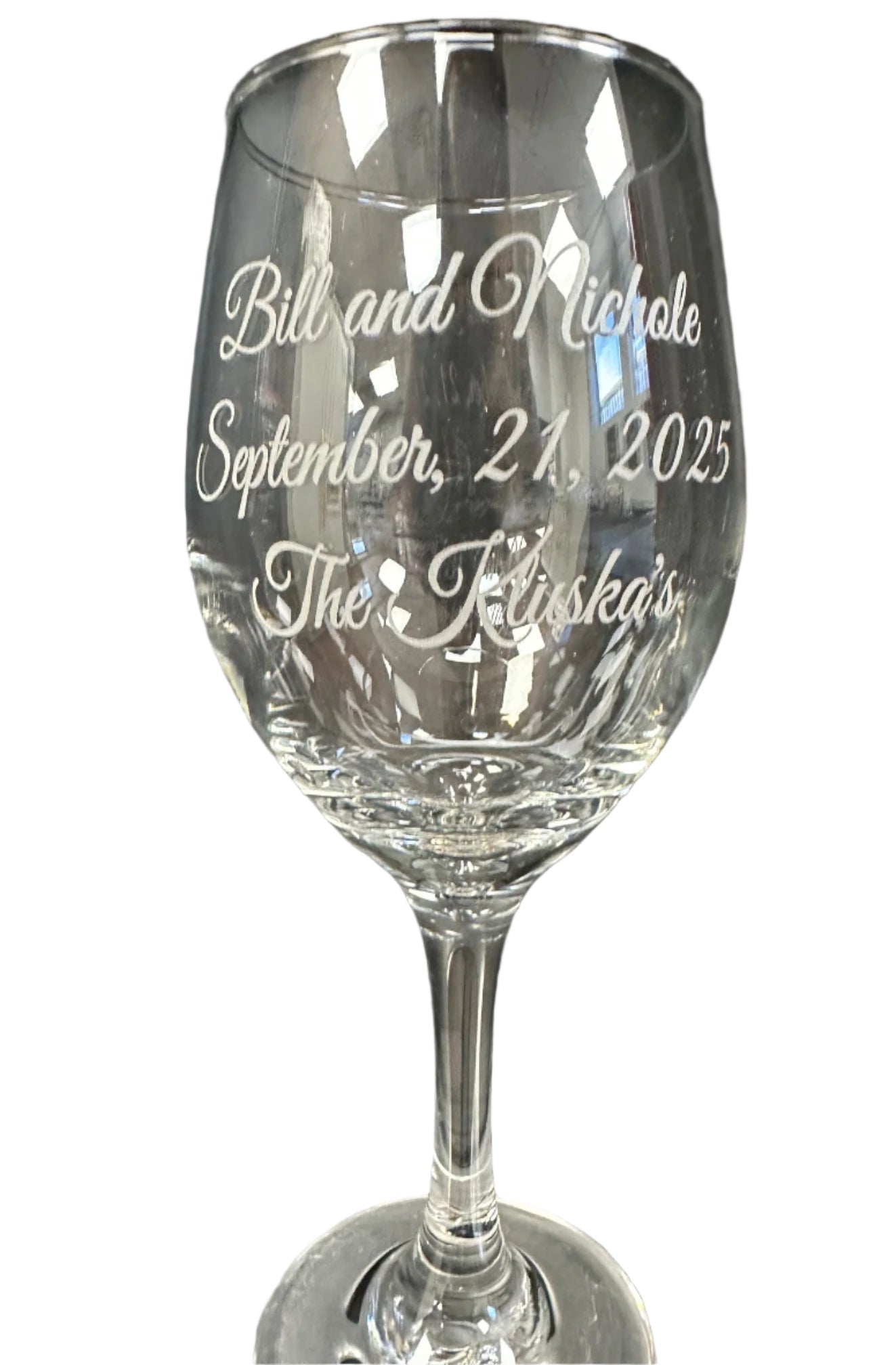 Engraved Wine Glass