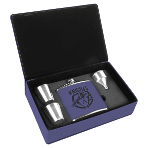 Leather Flask Gift Set
