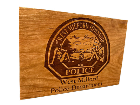 Police Department Patch Hardwood Sign