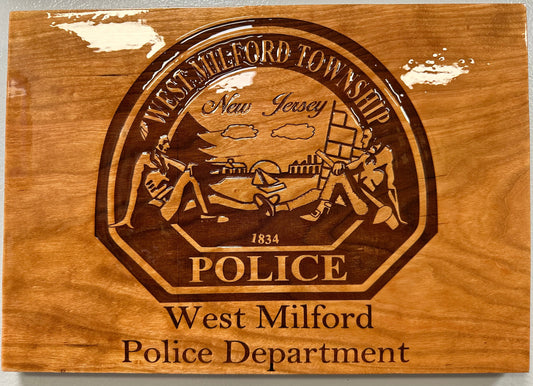 Police Department Patch Hardwood Sign