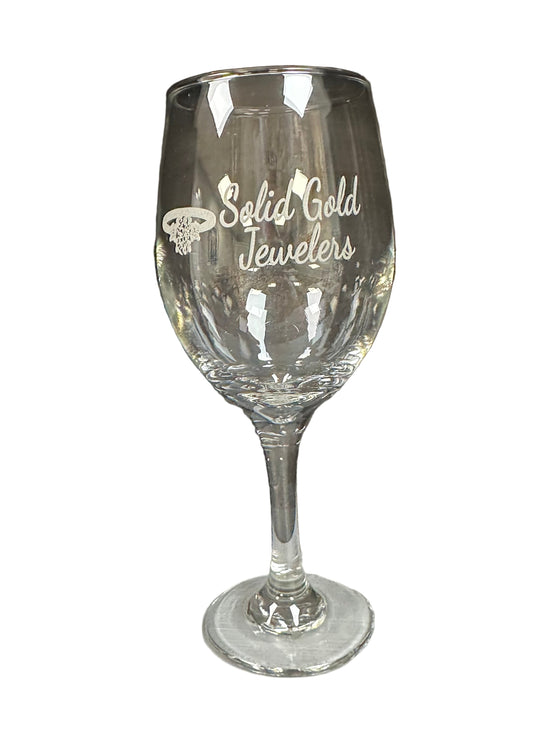 Logo Engraved Wine Glass