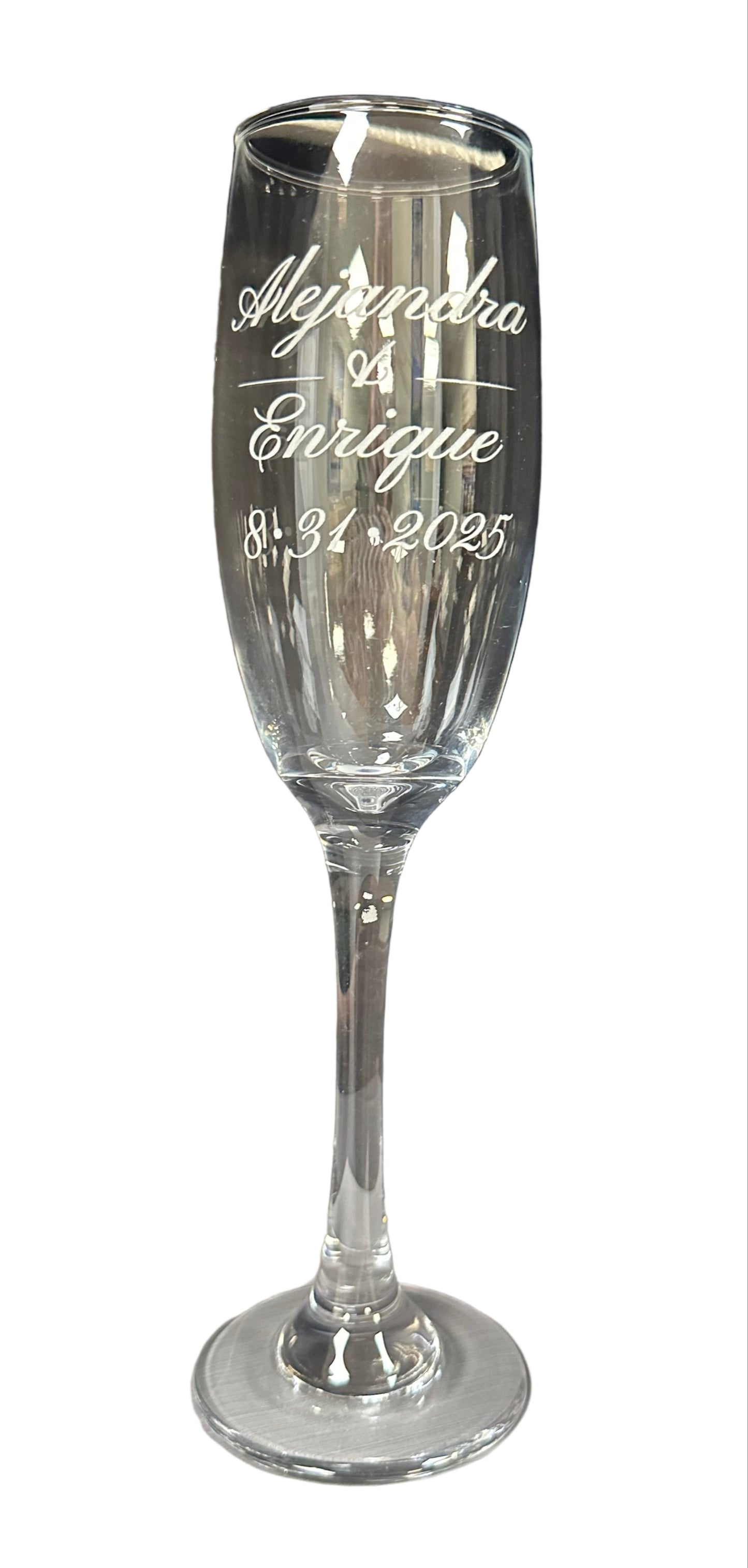 Engraved Champagne Glass