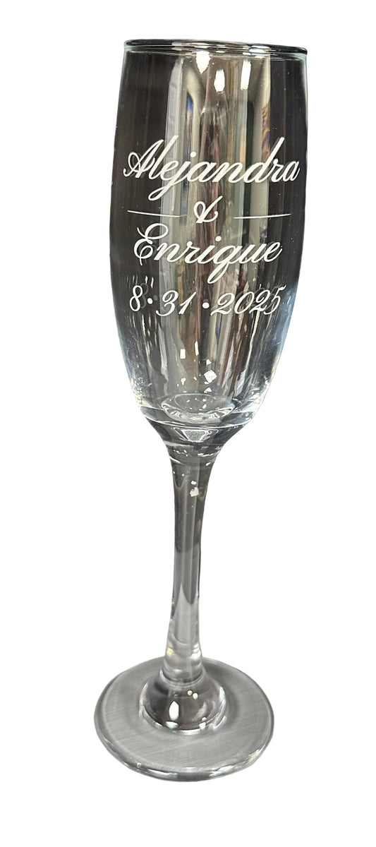 Engraved Champagne Glass