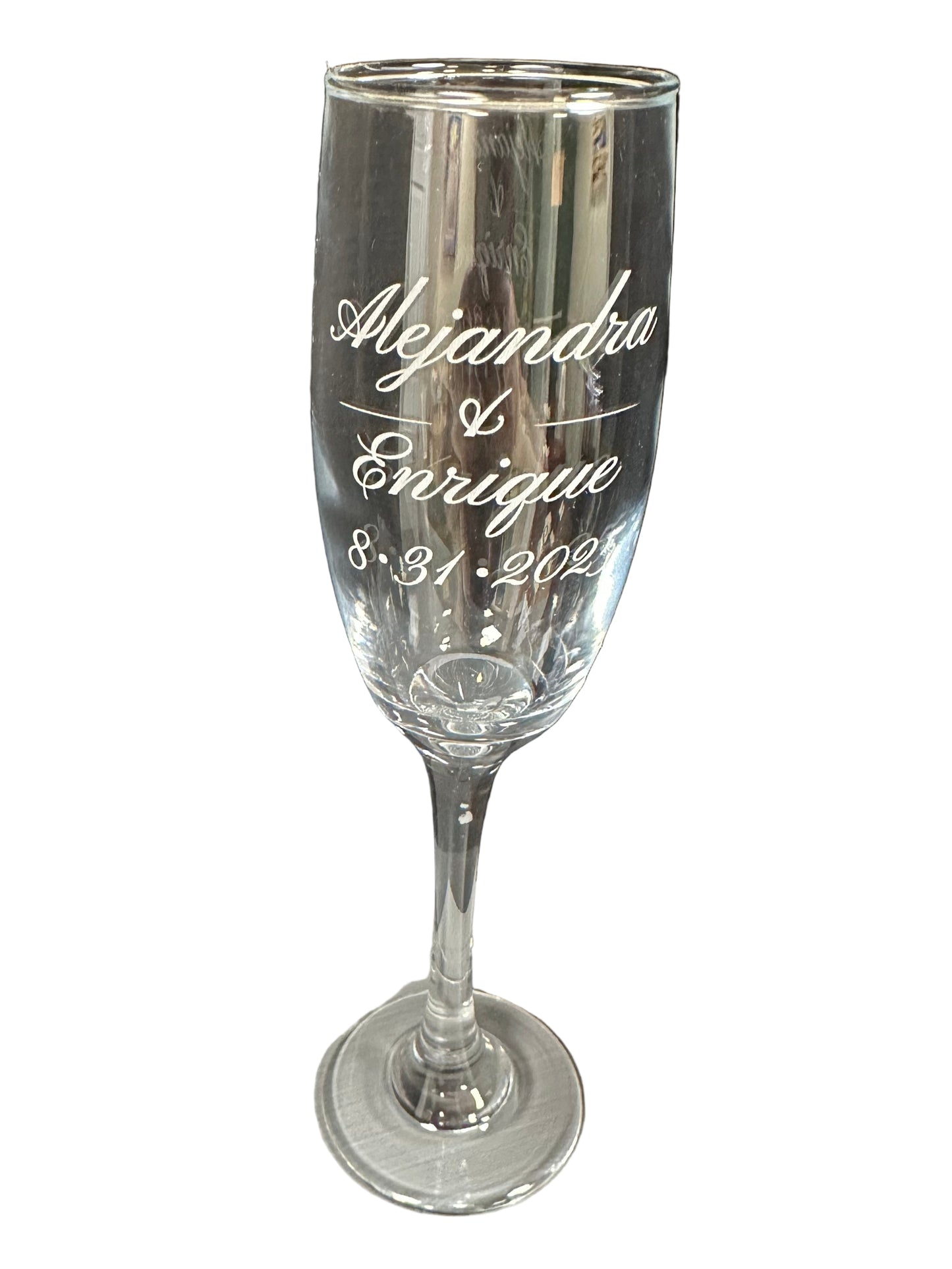 Engraved Champagne Glass