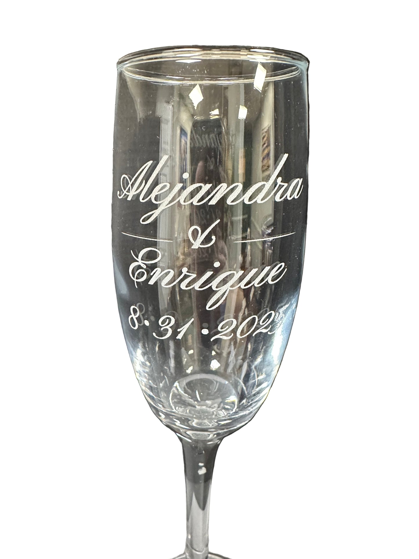 Engraved Champagne Glass