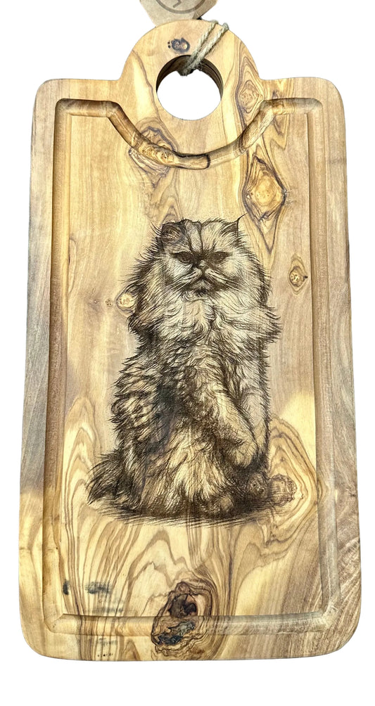 Custom Pet Portrait — Engraved Wood Cutting Board
