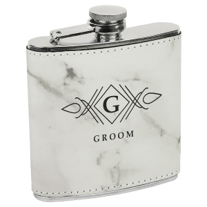 Engraved Leather Flask