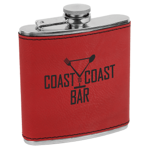 Engraved Leather Flask
