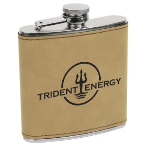 Engraved Leather Flask