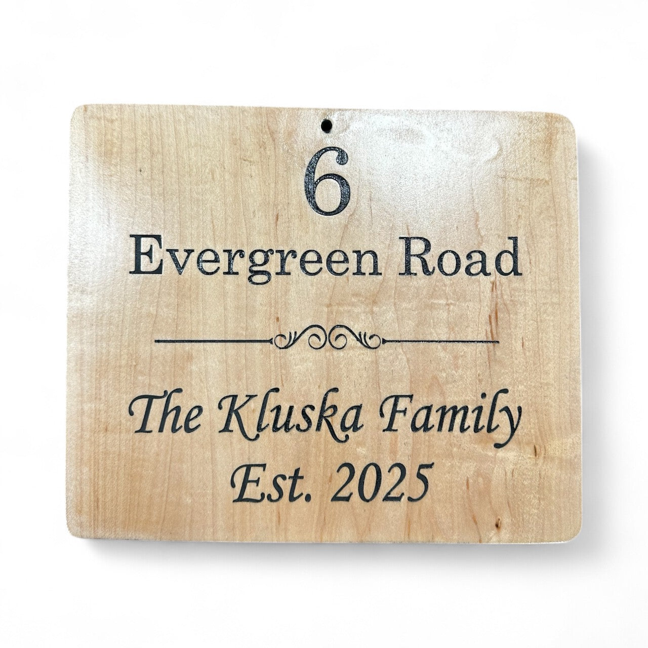 Address & Family Engraved Wood Sign