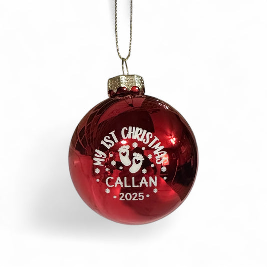 Engraved Glass Holiday Ornament