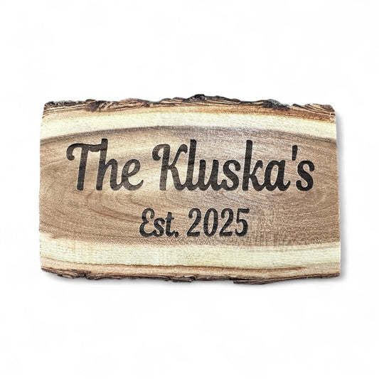 Engraved Rustic Wood Magnet