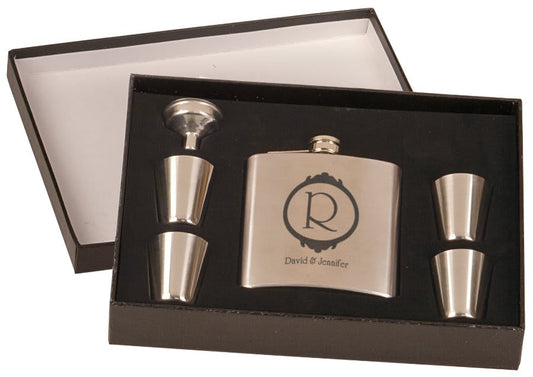 Metal Flask Gift Set