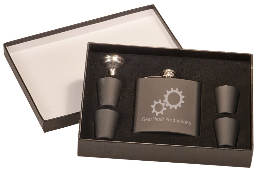 Metal Flask Gift Set