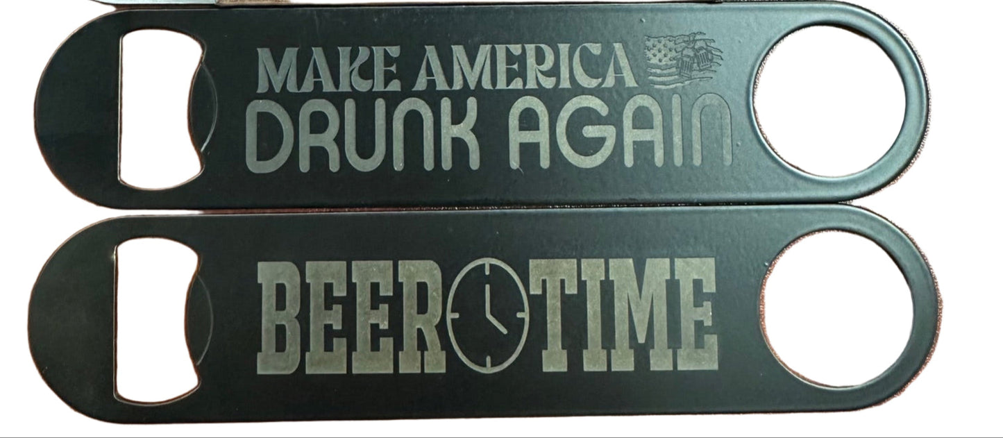 Custom Engraved Black Metal Bottle Opener