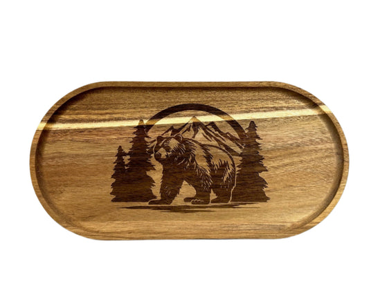 Bear Acacia Wood Serving Tray