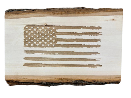Rustic American Flag Wood Sign