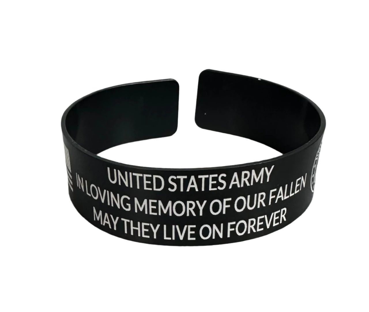 Black Metal Memorial Bracelets-Military/Police/Fire