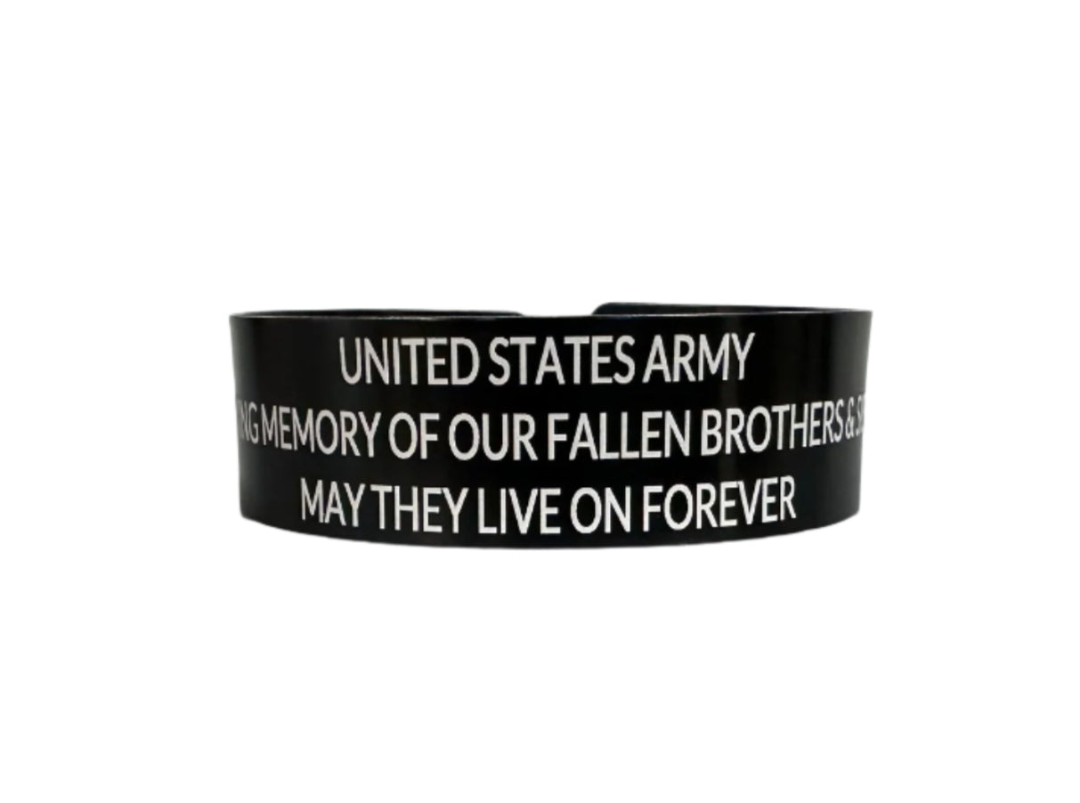 Black Metal Memorial Bracelets-Military/Police/Fire
