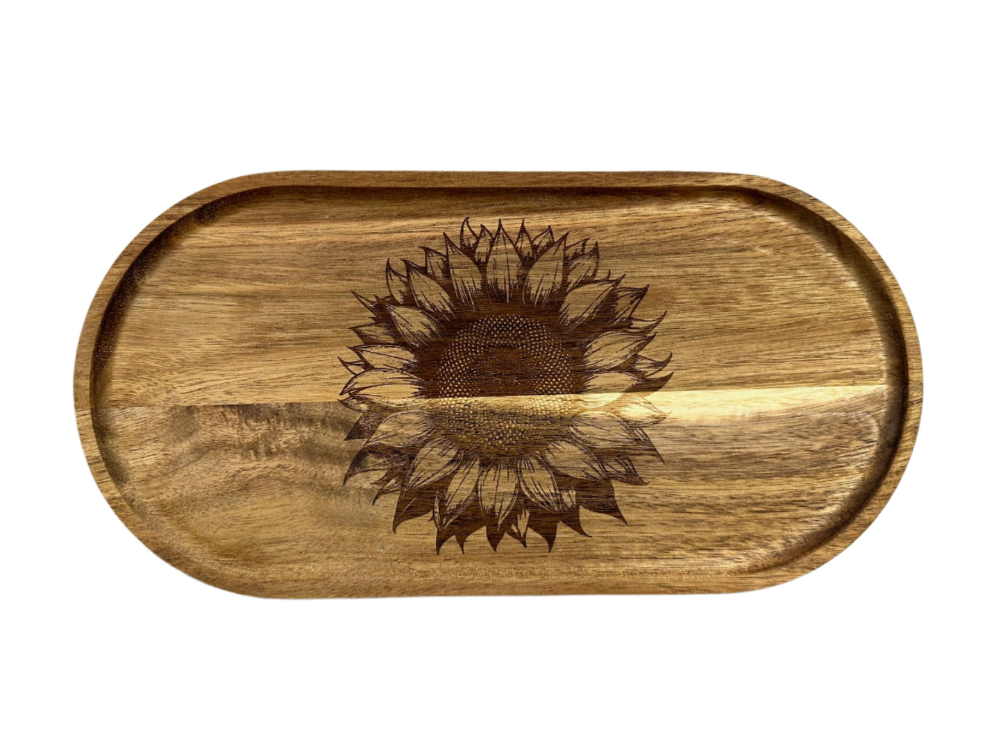 Sunflower Acacia Wood Serving Tray