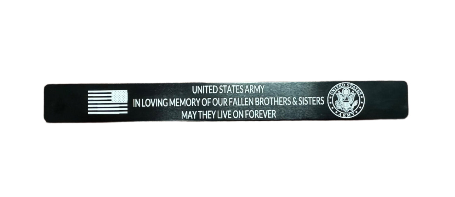 Black Metal Memorial Bracelets-Military/Police/Fire